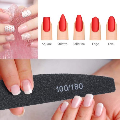URAQT 16PCS Nail Files, 100/180 Grit Double Sided Emery Board