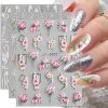 JMEOWIO 3D Flower Nail Stickers 4 Sheets